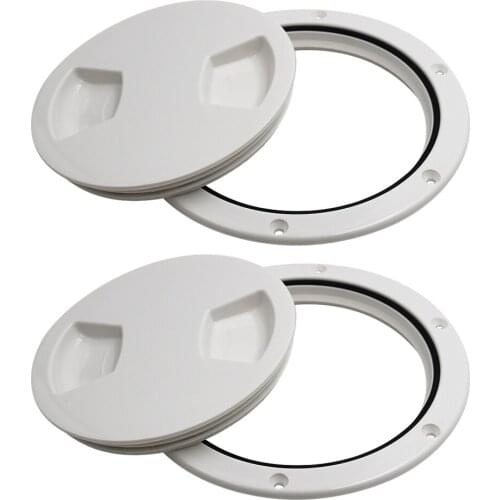 2-Pack Solid Marine Boat RV 5 inches Access Port Hatch Cover Twist Out Deck Plate