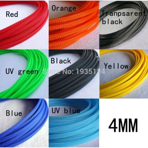 5M 4mm 8 Color Protection PET Nylon Cable Sleeves wire Braided Cable Sleeve