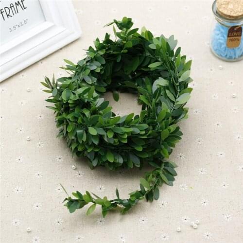 7 meter artificial flowers rattan Leaf Nylon Iron Wire DIY wreath Accessory For Wedding Car Decoration garland silk Scrapbooking