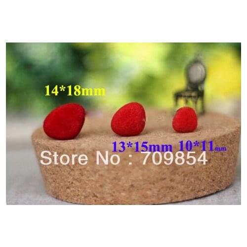 Free ship!! 600pcs/lot 11*10/13*15/18*14mm animal Triangular PINK flocking Red PLASTIC NOSES PLUSH BEAR Toy with washers