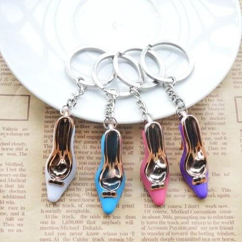 1PCS Cute cartoon keychain high heel key ring chain bag pendant car pendant For Women Jewelry YS-253