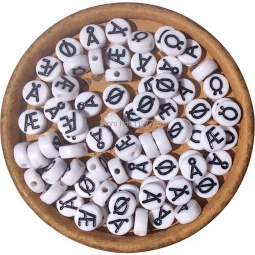 Beads for Jewelry Making Northern Europe Letter Beads 7mm 100pcs Acrylic Beads Alphabet Beads White Beads Spacer Beads for DIY