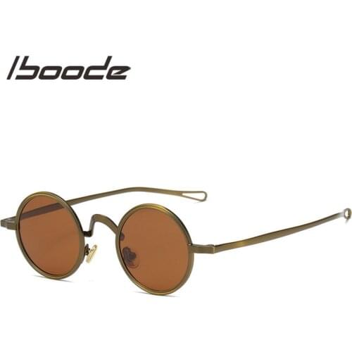 Iboode Classic Metal Round Vintage Sunglasses Frame Men Optical Anti-blue Light glasses Male Female Retro Eyewear UV400 2021