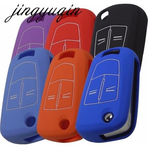 Jingyuqin 10pcs/lot 6 Colors 2/3 Button Silicone Remote Key Cover Case Fob For VAUXHALL OPEL CORSA ASTRA