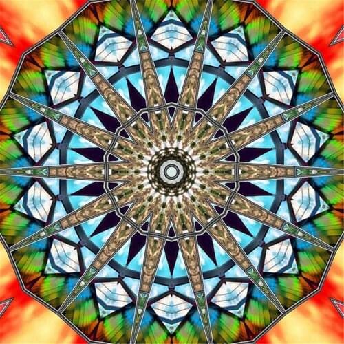 Mandala Religion Printed Water-Soluble Canvas 11CT Cross-Stitch DIY Embroidery Full Kit DMC Threads Handiwork Adults