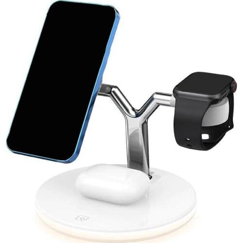 Upgraded Wireless Charger Is Suitable for Simultaneous Wireless Charging of Dual Mobile Phones, Earphones and Watches