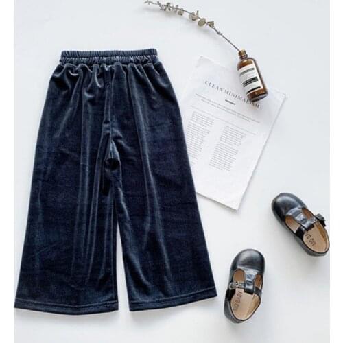 Fashion Baby Girls Pants Autumn Wide Leg Pants Sports Casual Toddler Solid Pattern Trousers