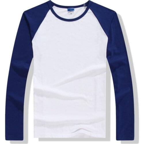 2017 Spring Summer Long Sleeve T Shirt Men Contrast Color Round Collar Cotton Mens Casual Slim Fit Raglan T-Shirts Tees Tops