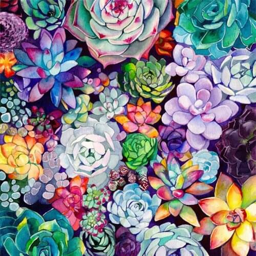 SenyuArt 5D Diamond Painting Full Round Embroidery Rhinestone Picture Mosaic Accessories Succulent Garden Cross Stitch Kit Decor