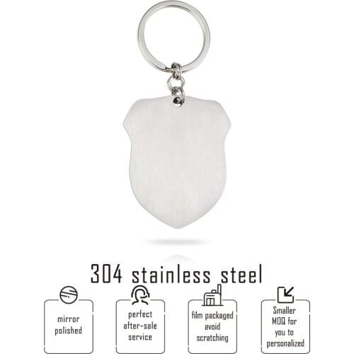 Stainless Steel Military Dog Tag Key Chain Brush Polish Pendant 44*52mm Key Holder Key Fob Key Accessories Wholesale 20pcs