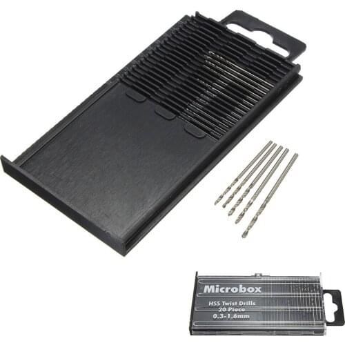 New high-quality 20 small drill HSS 4241 mini twist drill set 0.3mm-1.6mm with tool repair parts crafts
