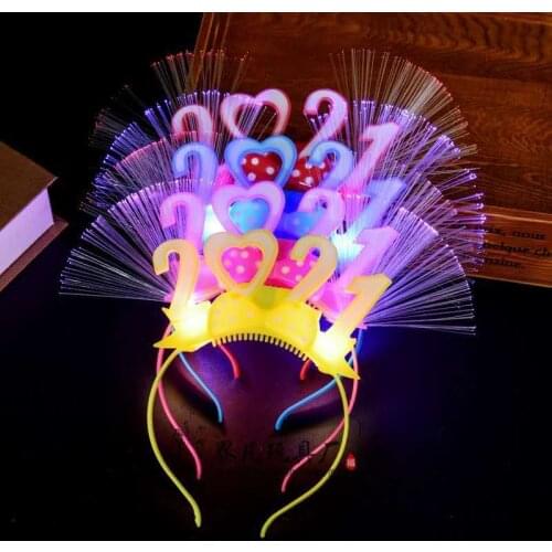 The new 2021 optical fiber luminous headband pushes flashing small gifts and flashes hairband childrens toys wholesale