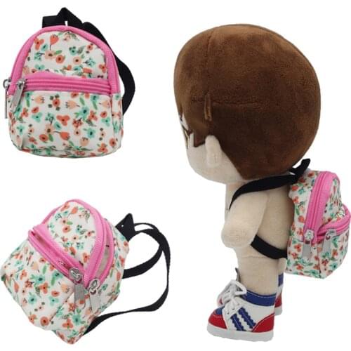 New Design Floral Printing Bag Accessories Backpack Bag For1/6 BJD blyth Kids Gifts Doll Mini Backpack Dolls Bag Accessories