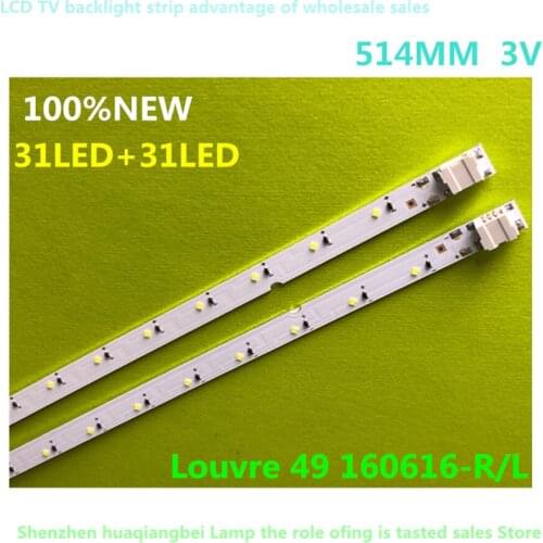 New Kit 2 PCS 31LED 515mm LED backlight strip for Samsung Louvre 49 160628 R L Diamond BN96-4659A 4660A BN95-03721A UE49K5100