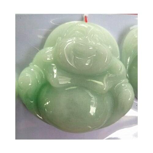 Natural Jadeite A Grade Jades Stone Pendant Necklace Carved Maitreya Laughing Duddha Men Womens Jades Stone Jewelry