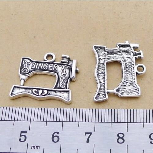 30pcs Sewing Machine Charm Silver Color Pendant Fit Diy Keychain Handmade Bracelet Finding Jewellery Making Supplies Accessories