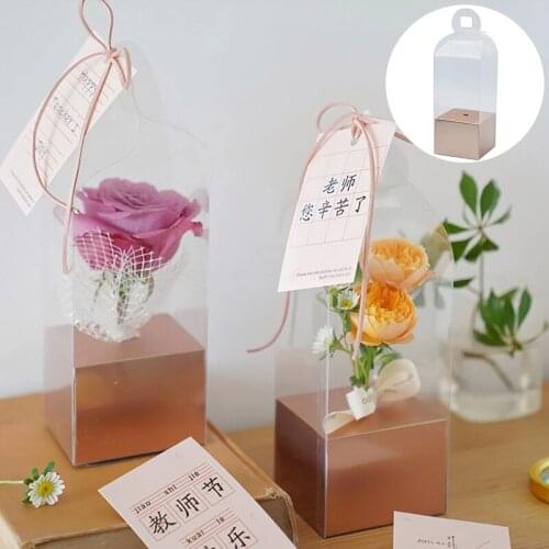 Portable Transparent Flowers Packaging Box Birthday Gift Box Diy Wedding Gift Box Valentine Christmas Gift Boxes