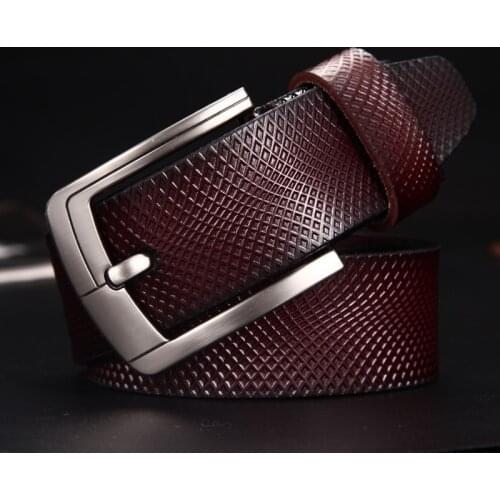 PEIKONG Vintage style pin buckle cow genuine leather belts for men 130cm high quality mens belt cinturones hombre free shipping