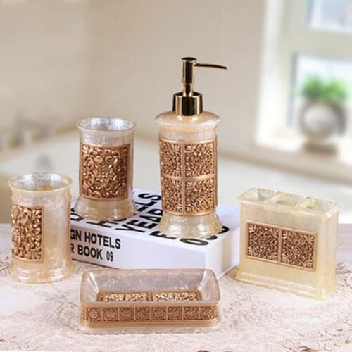 Retro Bathroom Set Washing Kit Resin Nordic Style Toiletry Appliances Bathroom Mouth Cup Five Piece Set