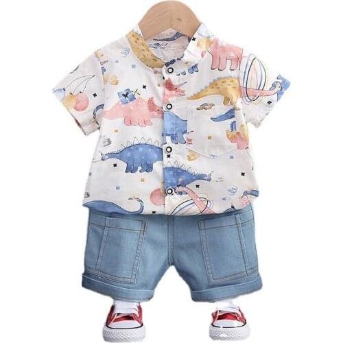 New Children Clothing Summer Baby Clothes Boys Girls Cartoon Cotton Shirt Shorts 2Pcs/Set Toddler Casual Costume Kids Tracksuits