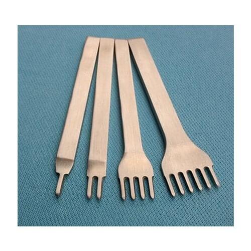 Manual customization 1/2/4/6 Prong Diamond Chisel Leather Craft Tools Hole Punches Lacing Stitching Perforate (4mm/3mm)