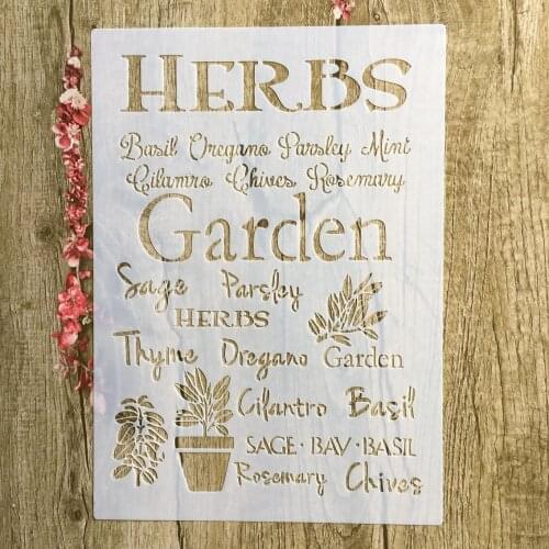 A4 29 * 21cm Gerden Herben DIY Stencils Wall Painting Scrapbook Coloring Embossing Album Decorative Paper Card Template