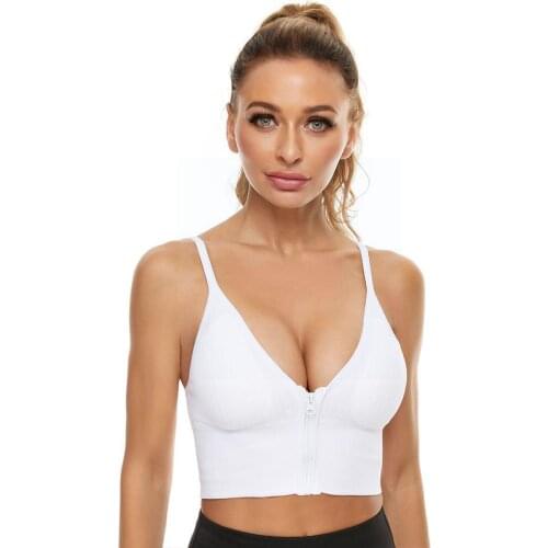 Women Seamless Bras Underwear Tube Top Push Up Bralette Plus Vest Tank Top Zipper Size Wireless Front With Girls Fashion O4D9