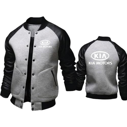 Winter Fashion Casual trend Mens Zipper jackets KIA Car Logo Casual Thicken Warm Wool Fleece Cotton High Quality Sport Jacket