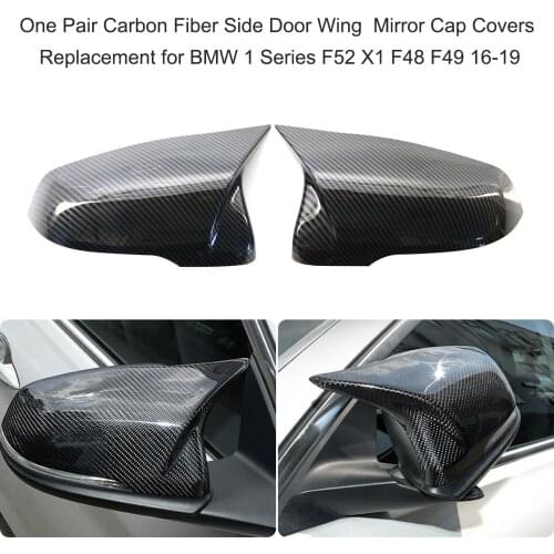 1Pair Side Mirror Cover Carbon Fiber Side Door Wing Mirror Cover Rear Mirror Cover Replacement for BM F52 X1 F48 F49 16-19