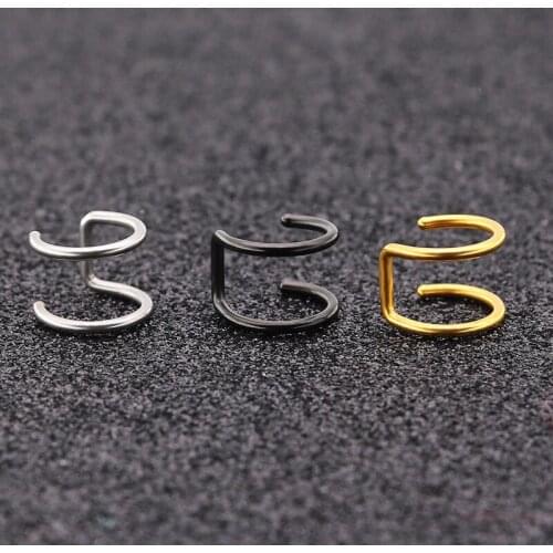 1PC Fashion Unisex Punk 316L Stainless Steel U Shape Clip on Ear Without Piercing No Hole Clip for Women Men Trend Party Jewelry