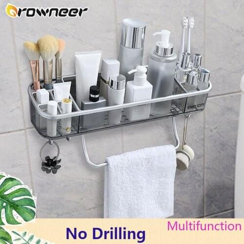 2 Style Multifunction Wall Mount Storage Rack No Drilling Shower Shampoo Towel Corner Triangle Shelf Kitchen Organizer Basket