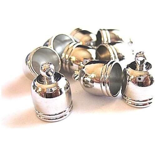 30 pieces Cord End, Tassel Top, Jewelry Making, Silver Plated