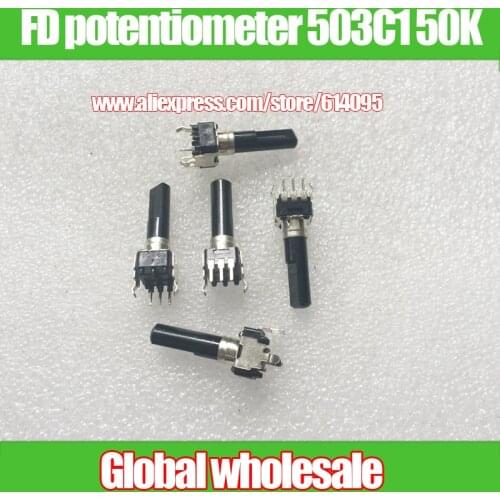 5pcs FD RD09F1130052 09-type Vertical single potentiometer 503C1 50K / shank length 23MMF
