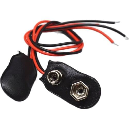 50pcs 9V Battery Clasp Cross Battery Clip Holder Connector Plug Snap T Type I I type Wire Soft Buckle Length:10CM