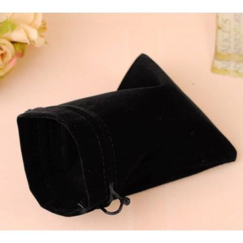 50pcs/Lot 10x15cm Black Retail Jewelry Pouches Can Be Customized Logo Drawstring Luxury Velvet Bags