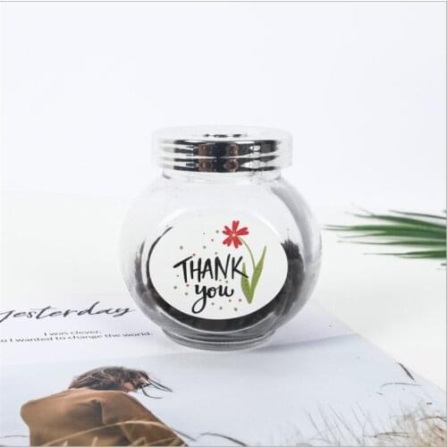 60pcs Korean cartoon cute sealing stickers oval Thank you stickers cute flowers thank you