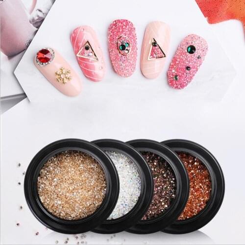 9 Box/set Nail Art Jewelry New York Storm Luxury Mineral Black Micro-drilled Mixed Black Boxed Broken Diamond Crystal