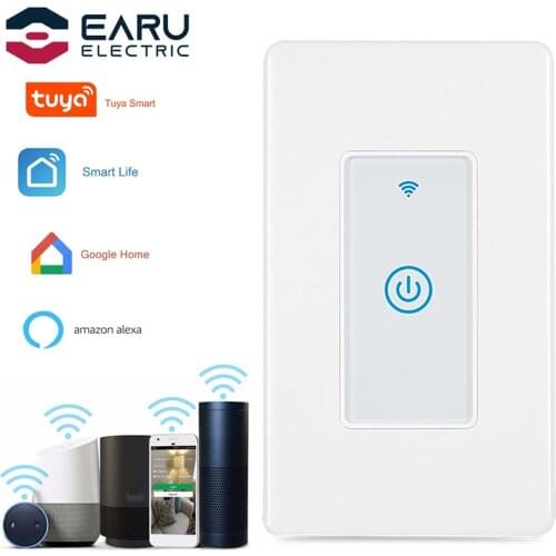 US WiFi Stair Switch 2 Way Control Switch Smart Timer Light Wall Switch Push Touch Switch Smart Life Tuya Remote Control Alexa