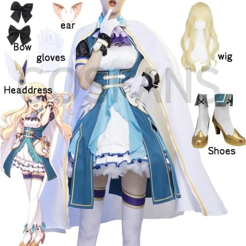 Anime Princess Connect! Re:Dive Saren Sasaki Cosplay Costume Women Dresses For Halloween Carnival Party Lolita Dresse Wig shoes