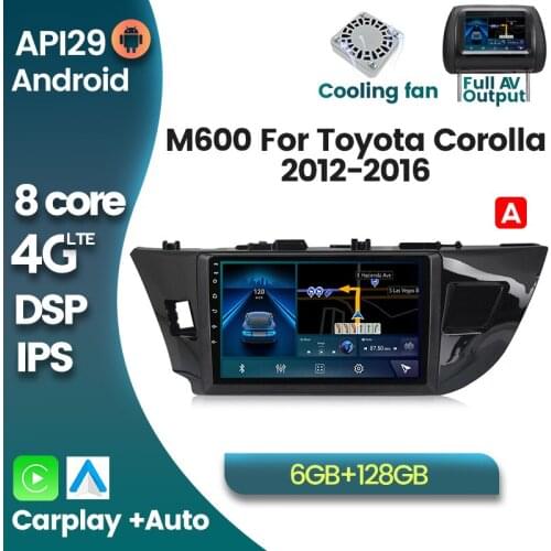 7862 M600 6G+128G Android 10 Car Radio Multimedia Video Player for Toyota Corolla E170 E180 2014-2016 Navigation GPS Unit stereo