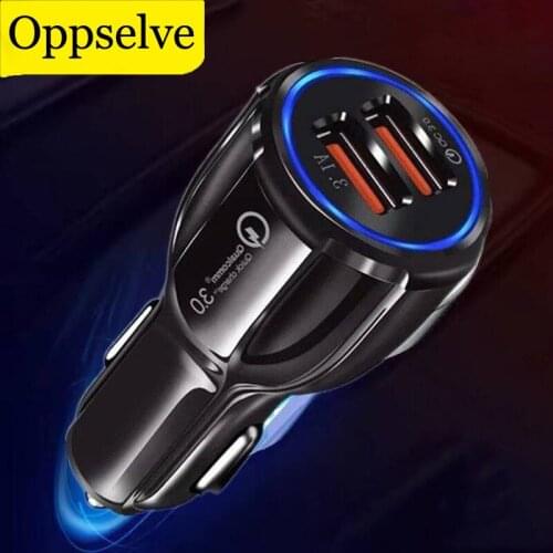 Mini USB Car Charger For Mobile Phone Tablet GPS Quick Charge 3.0 Fast Charging 2 Dual Port USB Car Phone Charger Adapter in Car