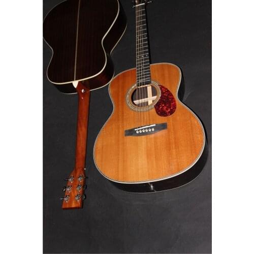 Free shipping factory shop signature acoustic electric guitars OM acoustic guitar 14 frets guitar