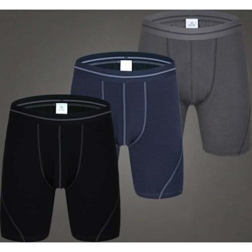 Long Men Boxers Underwear High Quality Cotton Breathable Long Leg Boxers Shorts for Men Underpants Sexy Pouch Male Panties