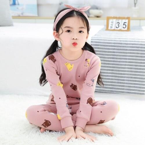 Kids Pajamas Children Sleepwear Teenager Pajamas Sets Boys Girls Cartoon Pyjamas Kids Pijamas Cotton Nightwear Suit Boys Clothes