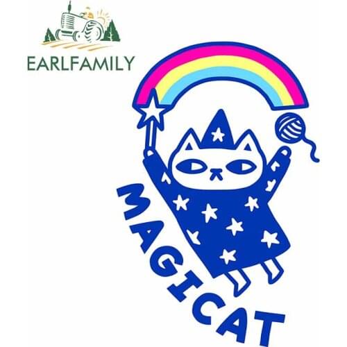 EARLFAMILY 13cm x 9cm for Rainbow Magicat Pajamas Personality Car Stickers Waterproof Decals Vinyl Car Wrap Motorcycle Laptop