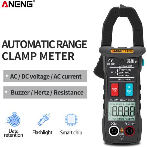 ANENG ST203 Electric Digital Clamp Meter DC/AC Professional Multimeter Current Clamp Intelligent Automatic Voltage Tester Tool