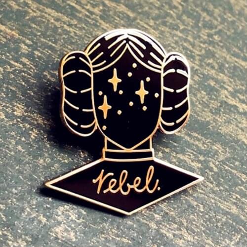 Princess Leia Rebel Feminist Enamel Brooch Pin Backpack Hat Bag Collar Lapel Pins Badges Women Mens Fashion Jewelry Accessories