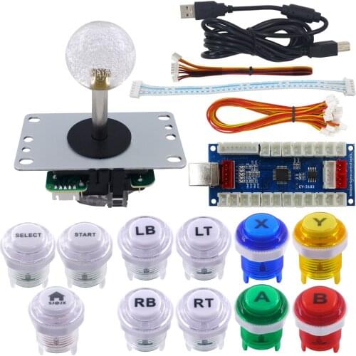 SJ@JX Arcade Game Controller Cherry MX Microstwitch Button USB Encoder 4-8 Way Joystick for PC PS3 Raspberry Pi MAME
