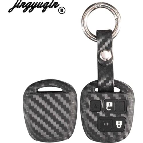 Jingyuqin carbon Silicone Remote Car Key Case Cover for Toyota For Lexus CAMRY RAV4 PRADO Corolla PRADO YARIS Tarago