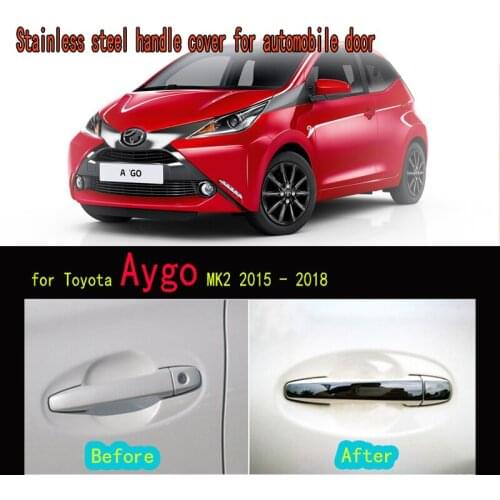 Karcng 8pcs/set Car Stainless Steel Exterior Door Handle Bowl Frame Sticker For Toyota Aygo MK2 2015 2016 2017 2018